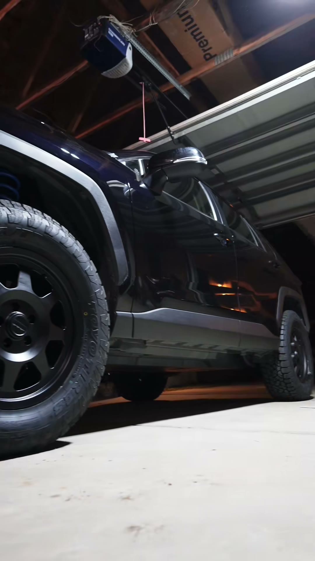 The Method MR701 wheel and Toyo tire fitted on a black 2022 RAV4